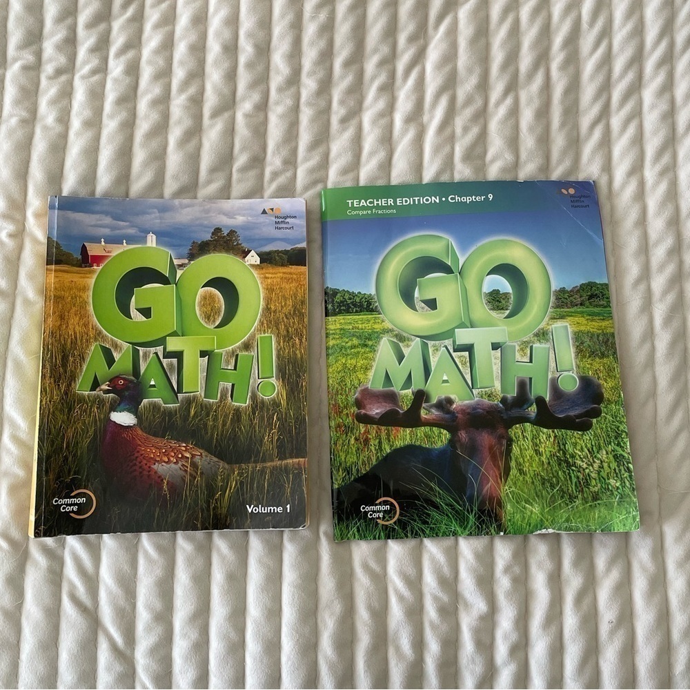 Go Math Volume 1 book and Go Math Teacher’s Edition Chapter 9 book